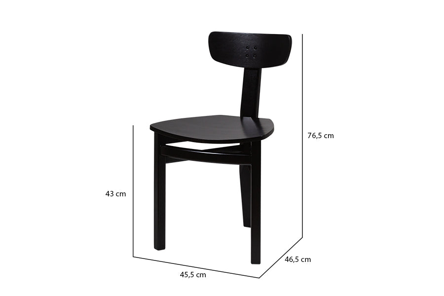 Cadeira 3 na cor preta medidas ou cotas