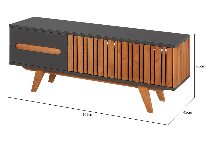 rack tv 1,65 m panteon grafite com cotas